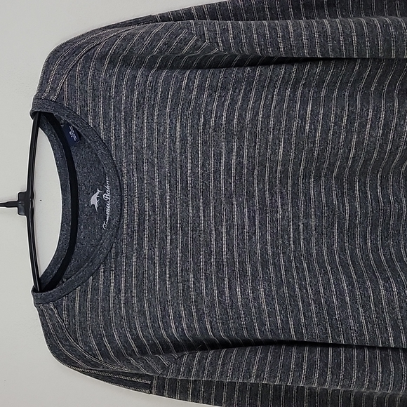 Tommy Bahama Gray & Tan Stripes Pullover Knit Mens L - Picture 2 of 13